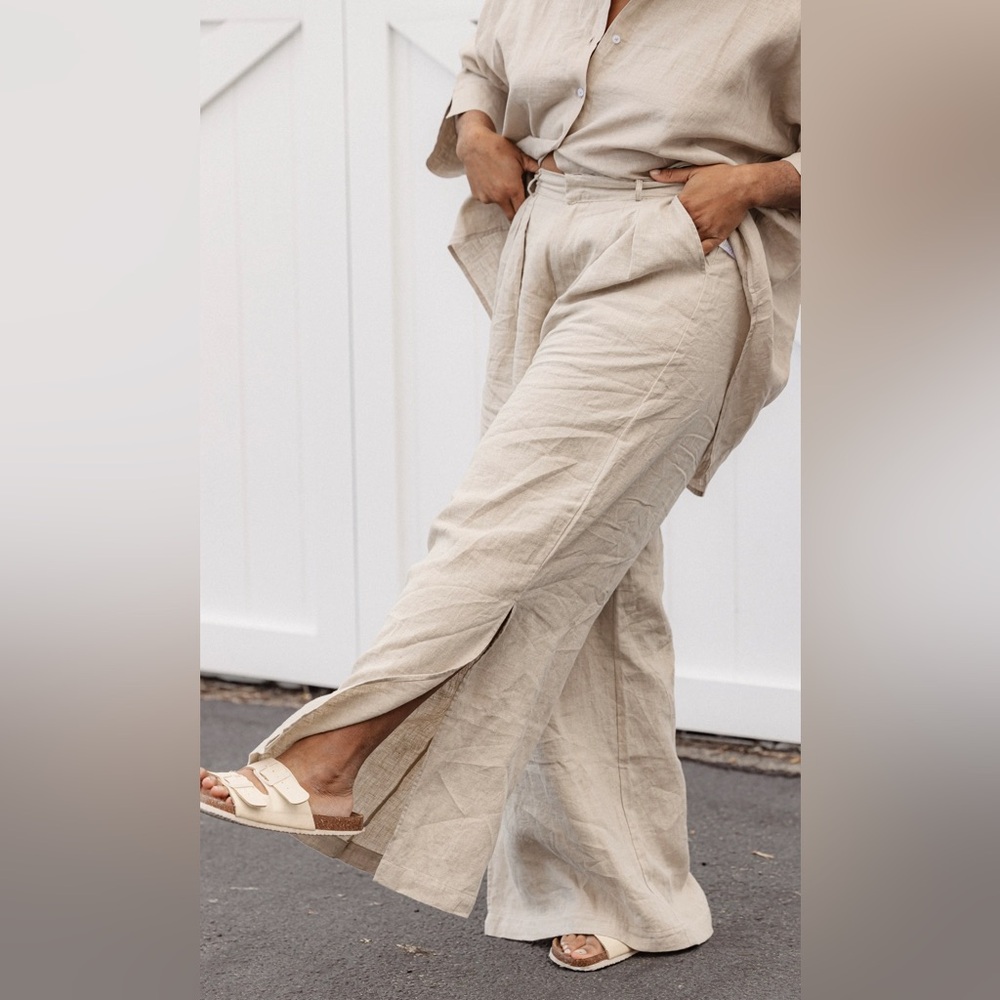 Apollo & Sage Pleated Linen Pant